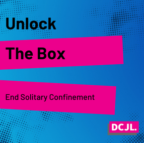 Cover image with the text: unlock the box, end solitary confinement